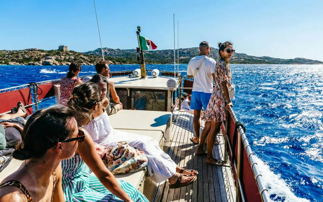 Full-Day Vintage Motorboat Tour to La Maddalena Image 4