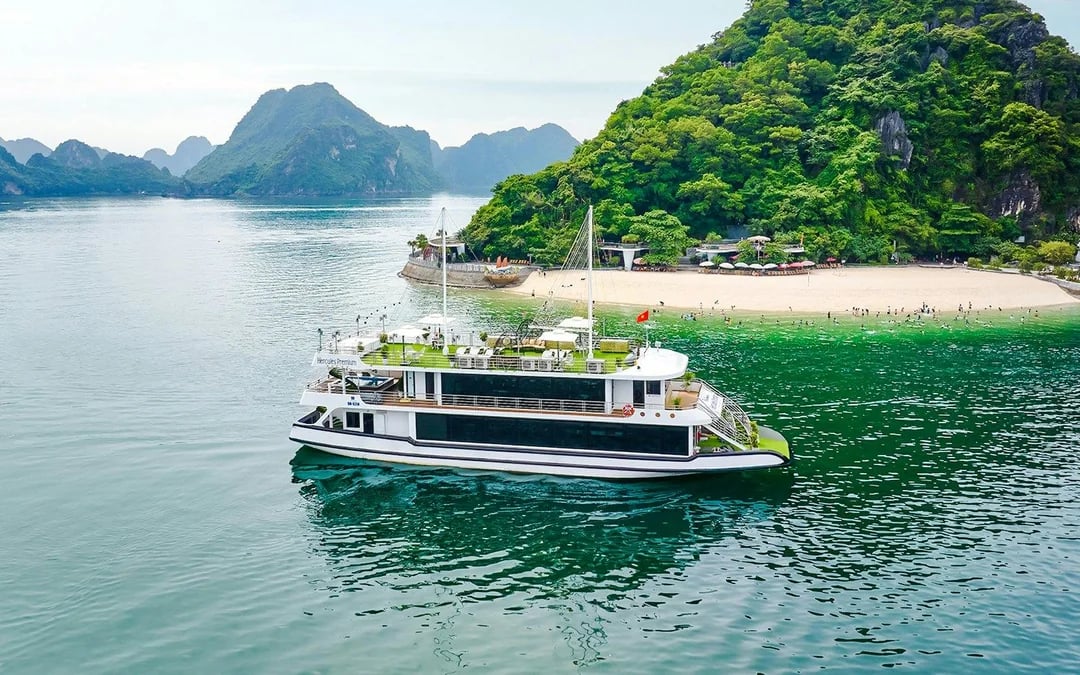 Ha Long Bay Premium Boutique Cruise with Rooftop Jacuzzi Yacht & Lively Onboard Experiences Image 1
