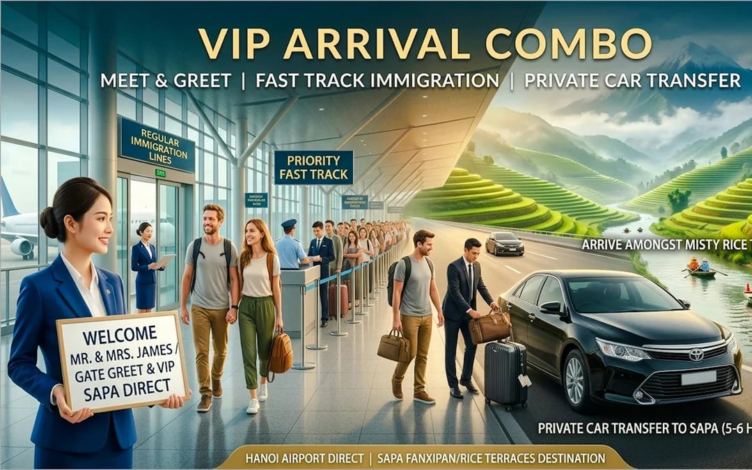 Hanoi Noi Bai Airport Arrival Fast-Track Meet & Greet + Private Transfer to Sapa Image 1