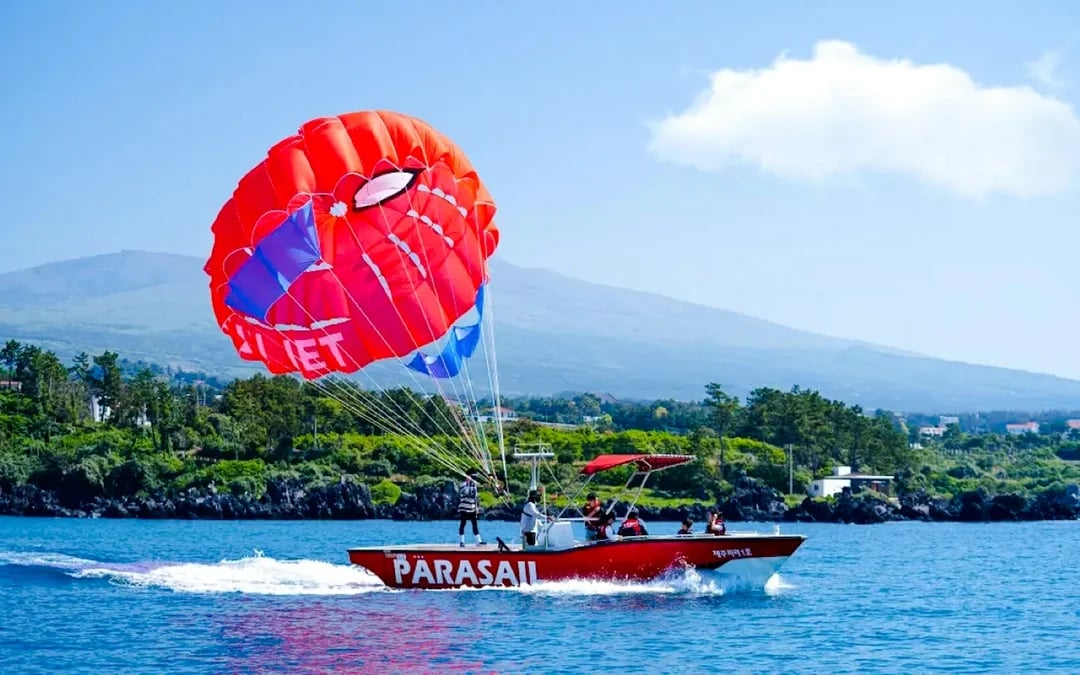 JEJU JET Parasailing with Views of the Jusangjeolli Cliffs Image 3
