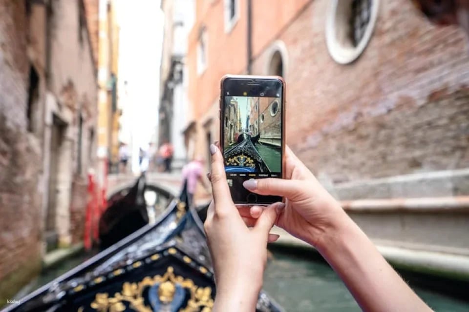 Traditional gondola ride on Venice’s Grand Canal