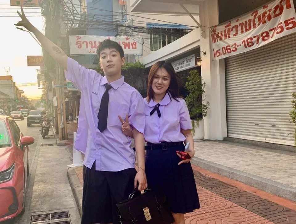 Bangkok City Photo Tour & Thai Student Uniform Cosplay | Thailand