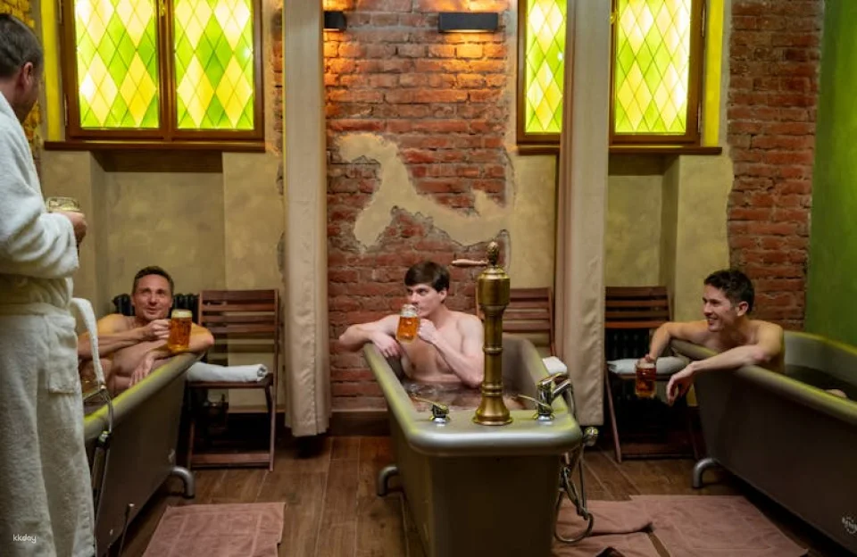 Single beer bath experience in Prague