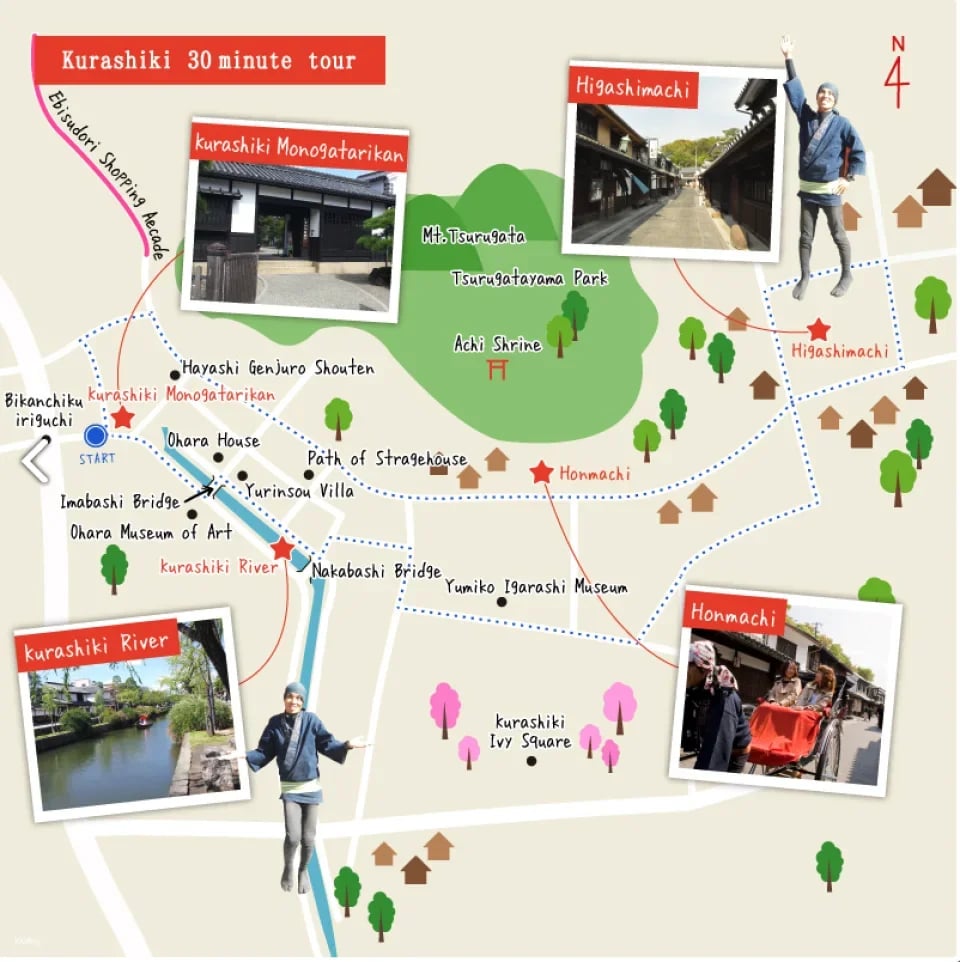 Kurashiki Private Tour | EBISUYA's Rickshaw Experience | 30/ 60 /120 min