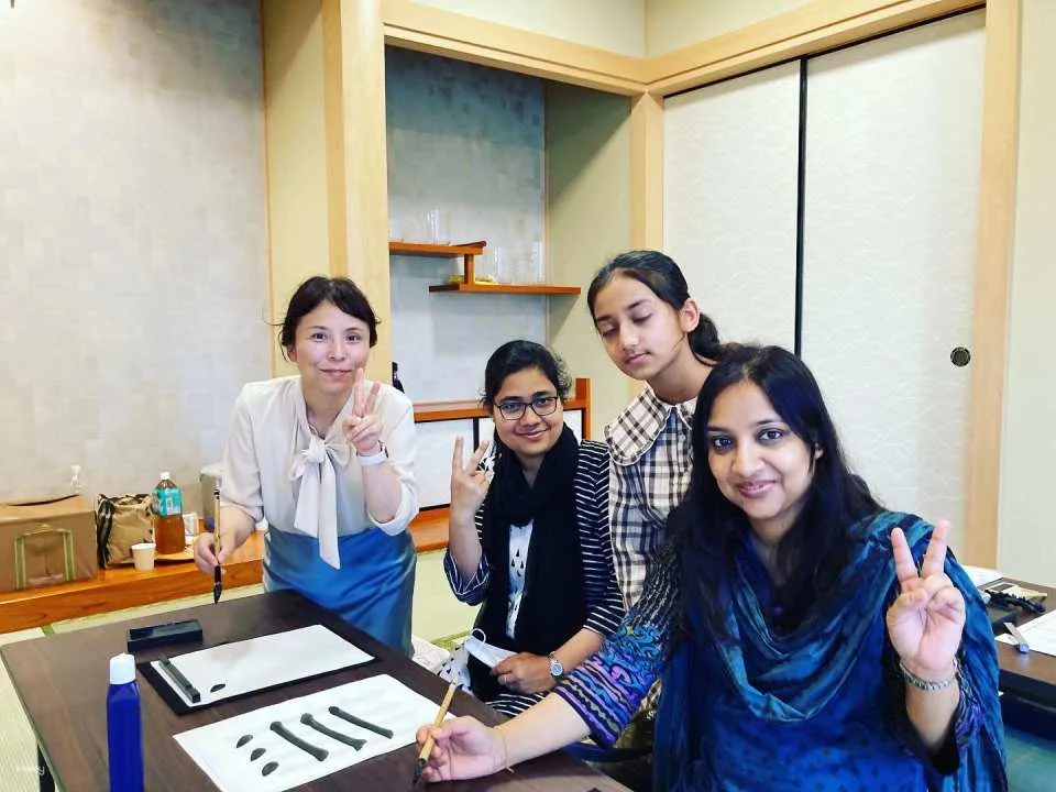 Japanese Calligraphy and karate Experience in Kagoshima