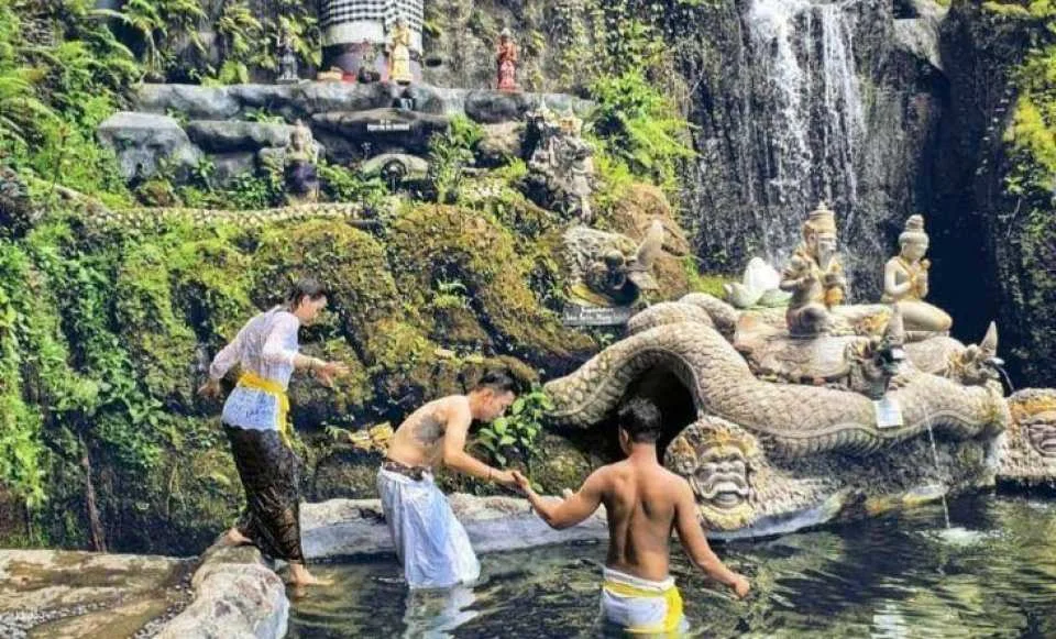 Bali | Purification Ceremony at Taman Beji Griya Waterfall | Departure from Bali