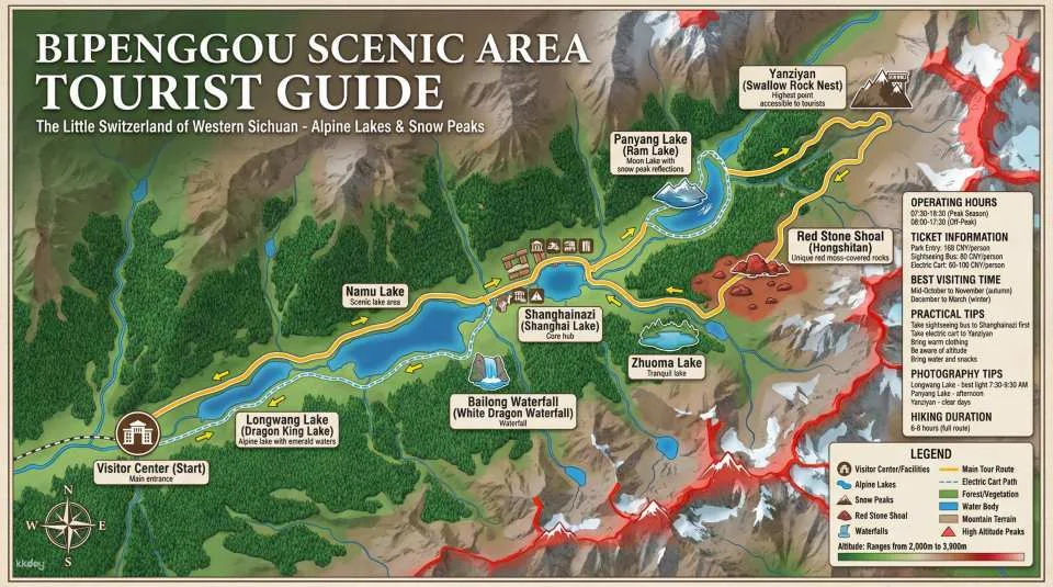 Bipenggou Scenic Area Admission Ticket and Sightseeing Bus Package, Aba Prefecture, Sichuan, China