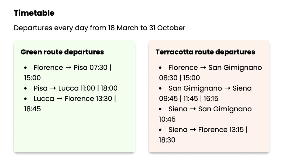 TOOTBUS | Tuscany Multi-day Pass