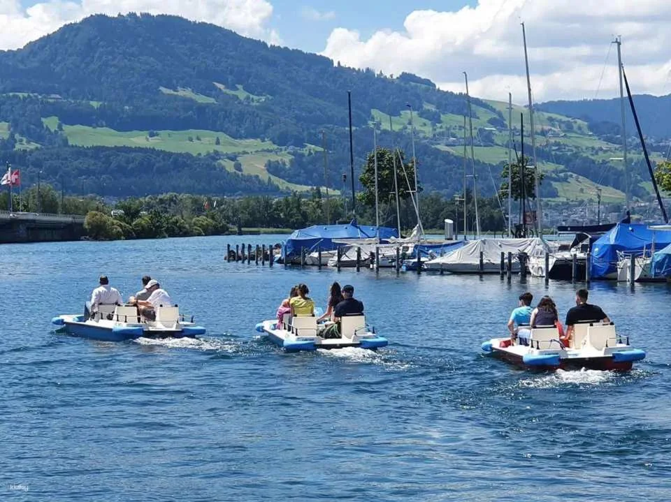 Pedalo race team event on Lake Zurich
