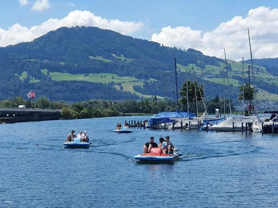 Pedalo race team event on Lake Zurich