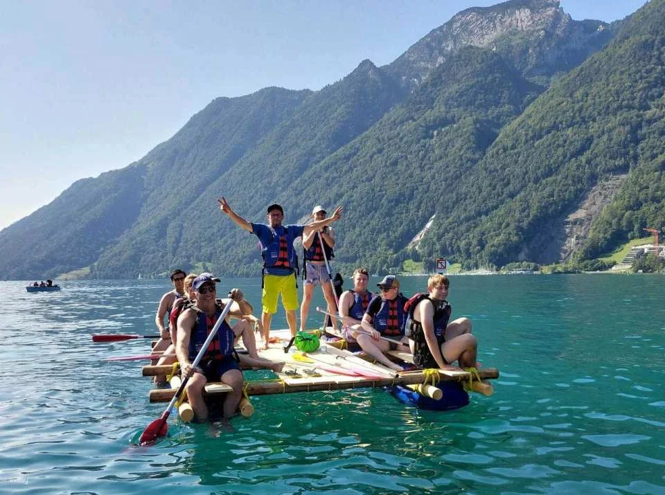 Team Event Raft Building at Lake Lucerne