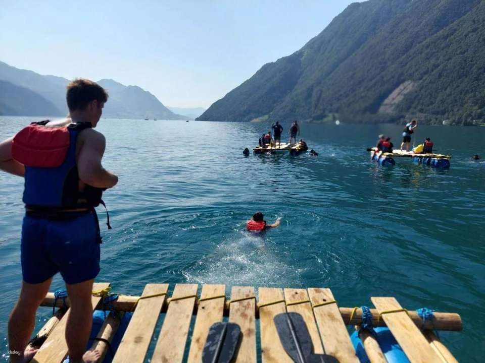 Team Event Raft Building at Lake Lucerne