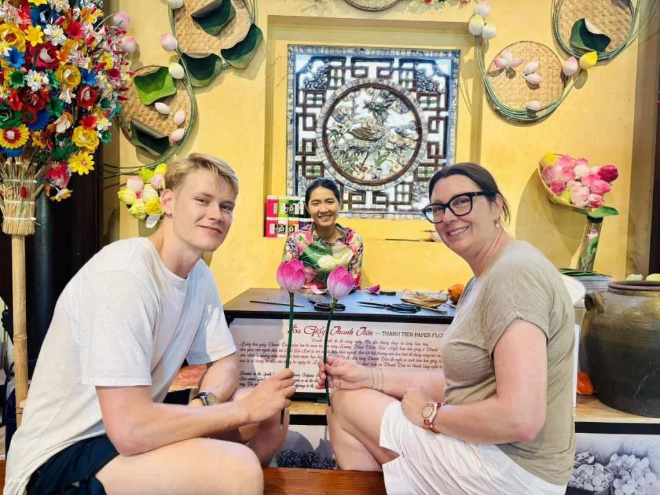 Hue | Lotus Paper Flower Making Workshop with Local Instructor | A must do experience in Vietnam