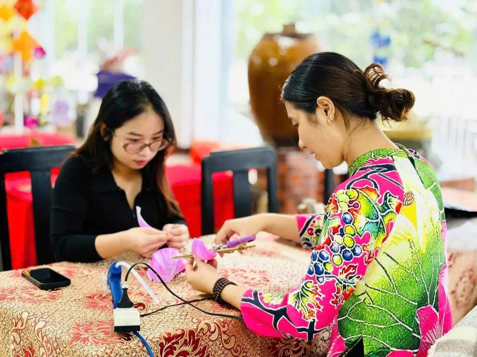 Hue | Lotus Paper Flower Making Workshop with Local Instructor | A must do experience in Vietnam