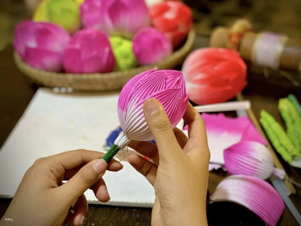 Hue | Lotus Paper Flower Making Workshop with Local Instructor | A must do experience in Vietnam