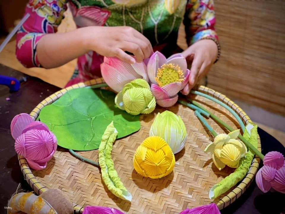 Hue | Lotus Paper Flower Making Workshop with Local Instructor | A must do experience in Vietnam