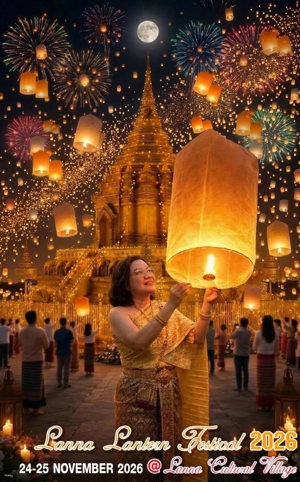 Lanna Lantern Festival 2026 at Lanna Cultural Village in Lamphun from Chiang Mai I Thailand
