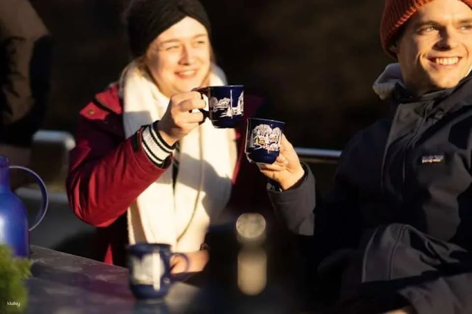 Winter city tour by motorboat including mulled wine