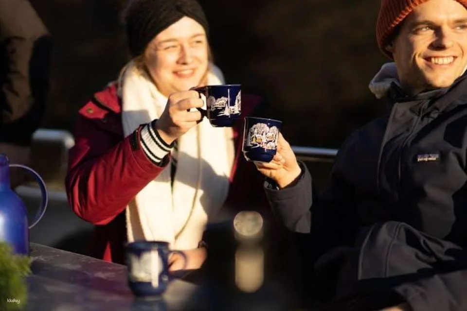 Winter city tour by motorboat including mulled wine