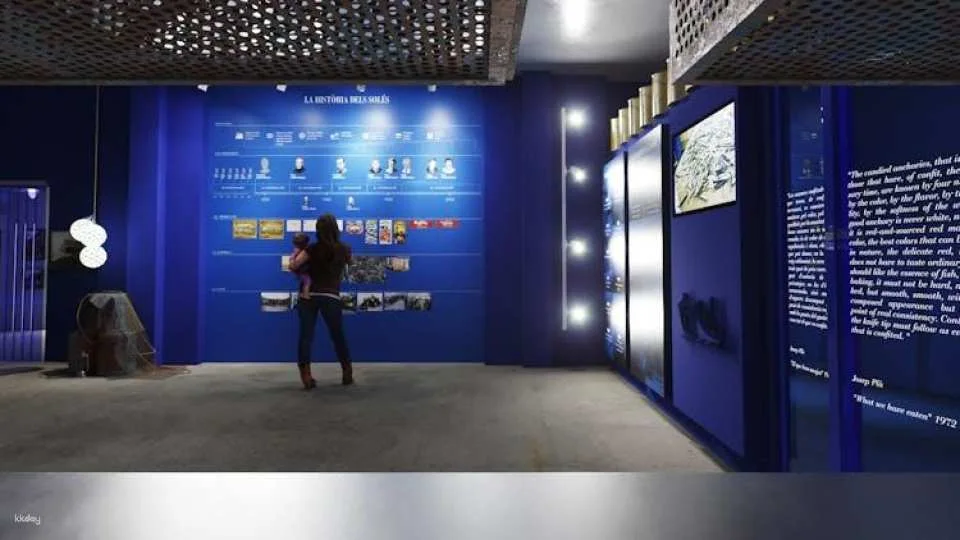 Anchovy factory museum entrance with audioguide and tasting