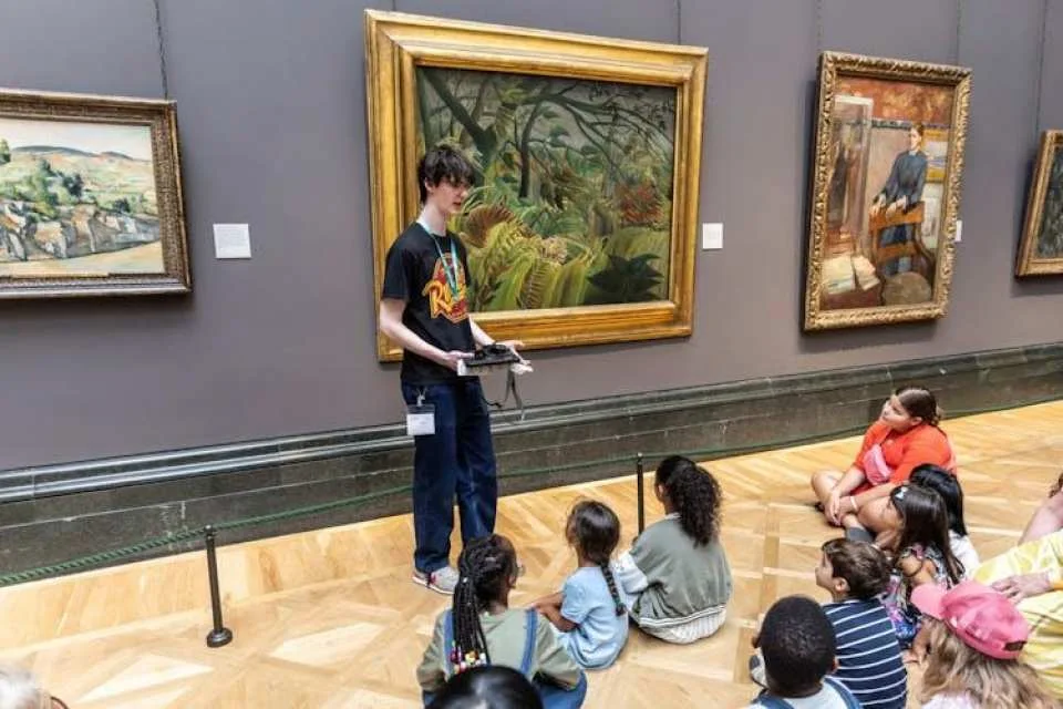 Guided children's art tour at the National Gallery of London