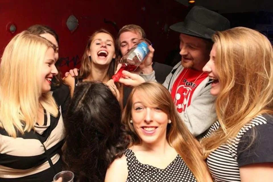 Prague New Year's Eve party pub crawl and Karlovy Lazne entrance