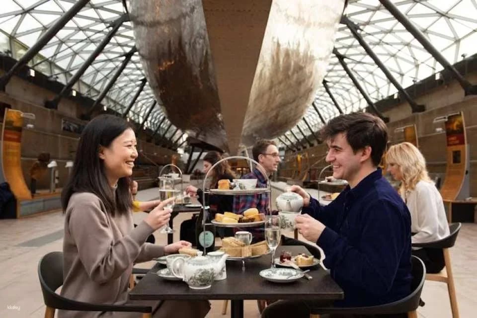 Entrance at the Cutty Sark with afternoon tea