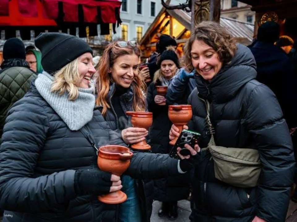 Munich Christmas market tour with traditional snacks and drinks