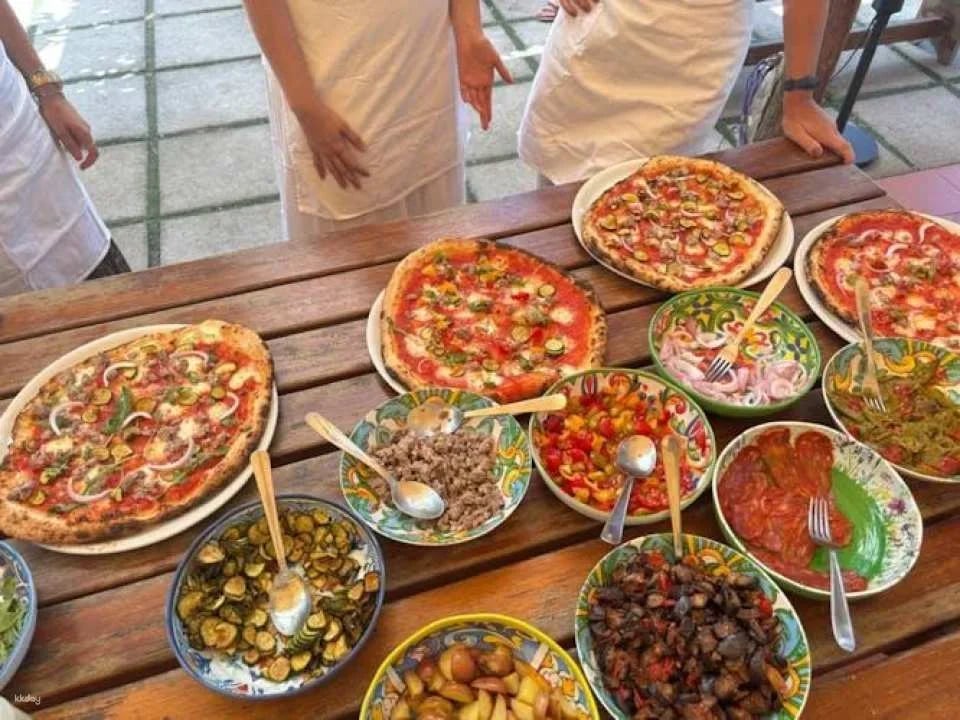 Hands-on Italian pizza making class in Sorrento garden