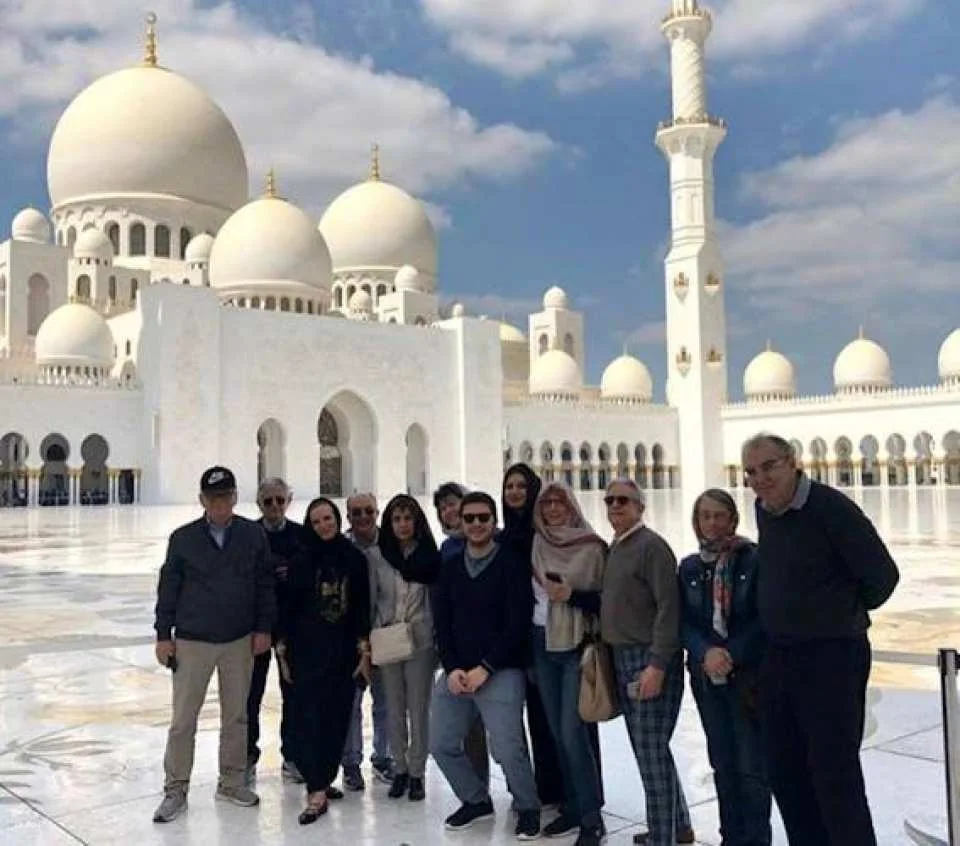 Abu Dhabi Mosque and Ferrari World from Abu Dhabi