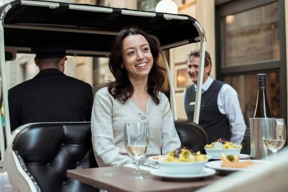 Vienna sightseeing tour in an electric vintage car with vegan meal