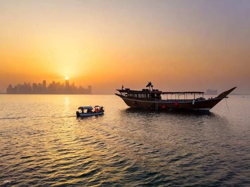 Doha sightseeing cruise onboard an Arabic dhow boat