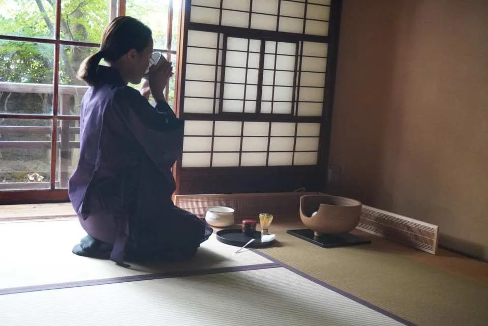 Tea Ceremony, Calligraphy in 150 year old Kyoto Machiya with Kamogawa View