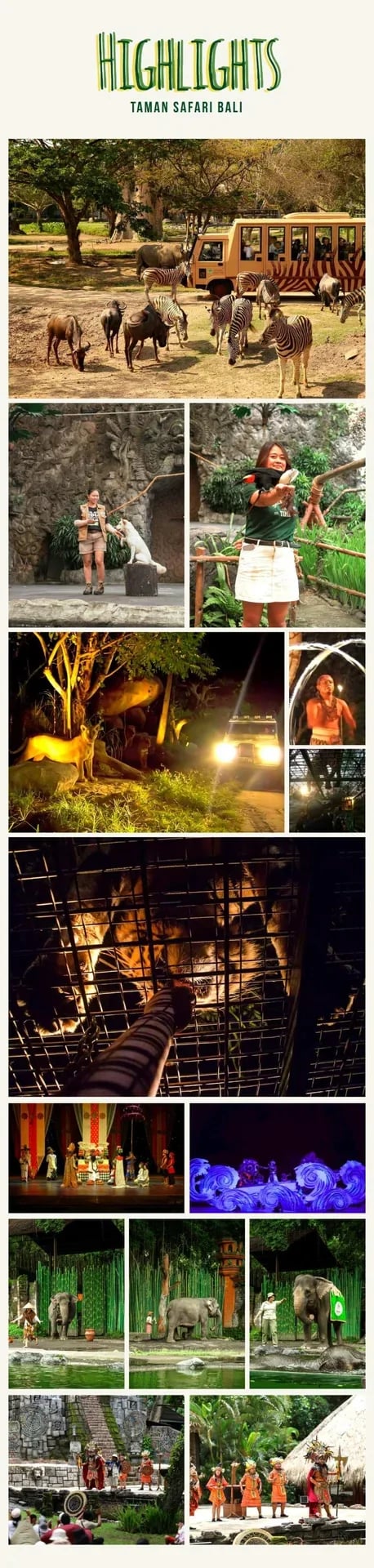 [Bali] Safari Marine Park Admission Ticket - Choose from Jungle Hopper, Dragon Night, Rhino Safari