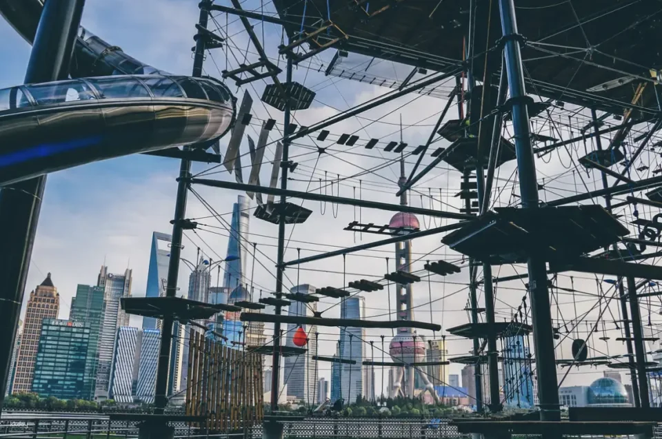 [China] Shanghai Magic City Matrix (Challenge Shanghai's only high-altitude climbing park and conquer 94 levels in one go)