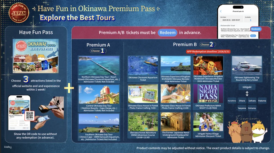Have Fun in Okinawa Premium Pass (Includes 1 of 3 Okinawa Main Island Day Tours + Admission to selected attractions like Okinawa Churaumi Aquarium, DMM Kariyushi Aquarium, etc.)
