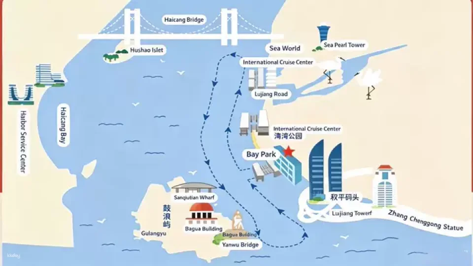 Yujian No. 66: A Maritime Fujian Feast | A meal and a cruise, offering stunning views of Xiamen's dazzling coastal nightscape.
