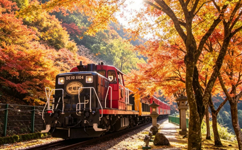 Sagano Romantic Train in Arashiyama, Kyoto - Reserved 'Rich' Car (Car No. 5) Available