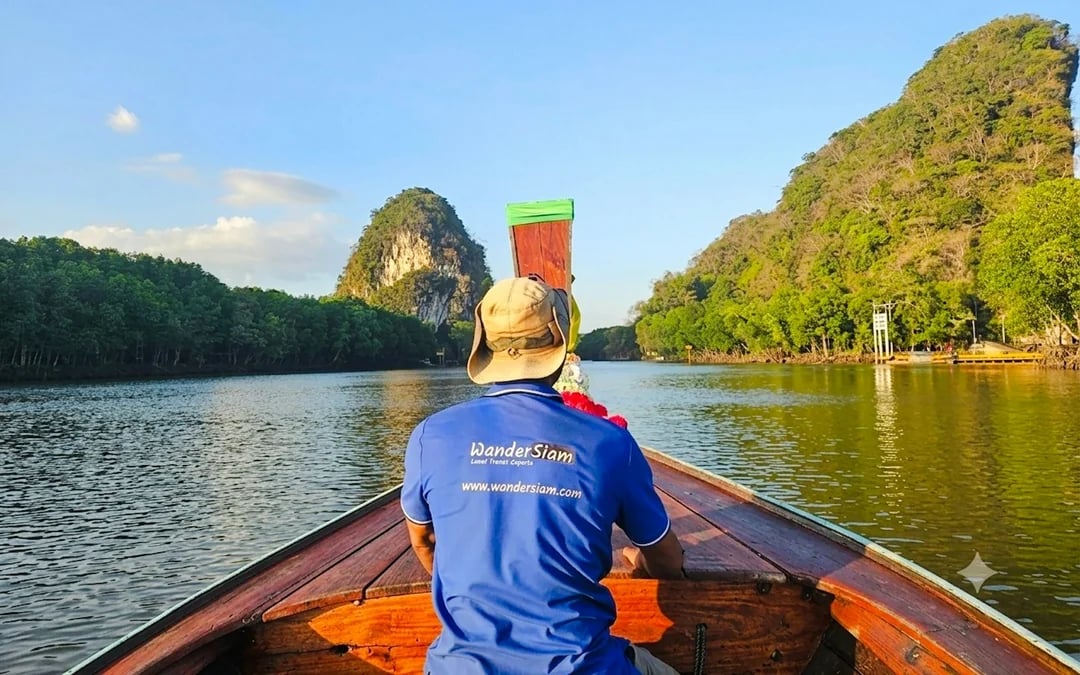 Krabi Sunset Long-Tail Boat to Khao Khanap Nam Cave and Night Market Food Tasting Tour Image 3
