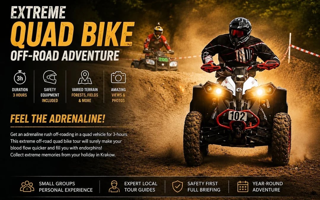 Krakow Extreme Off-Road Quad Bike Tour with BBQ Meal, and Hotel Transfers Image 5
