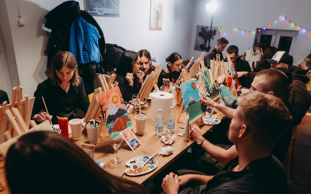 Krakow Sip & Paint Workshop with Unlimited Wine & Prosecco Image 5
