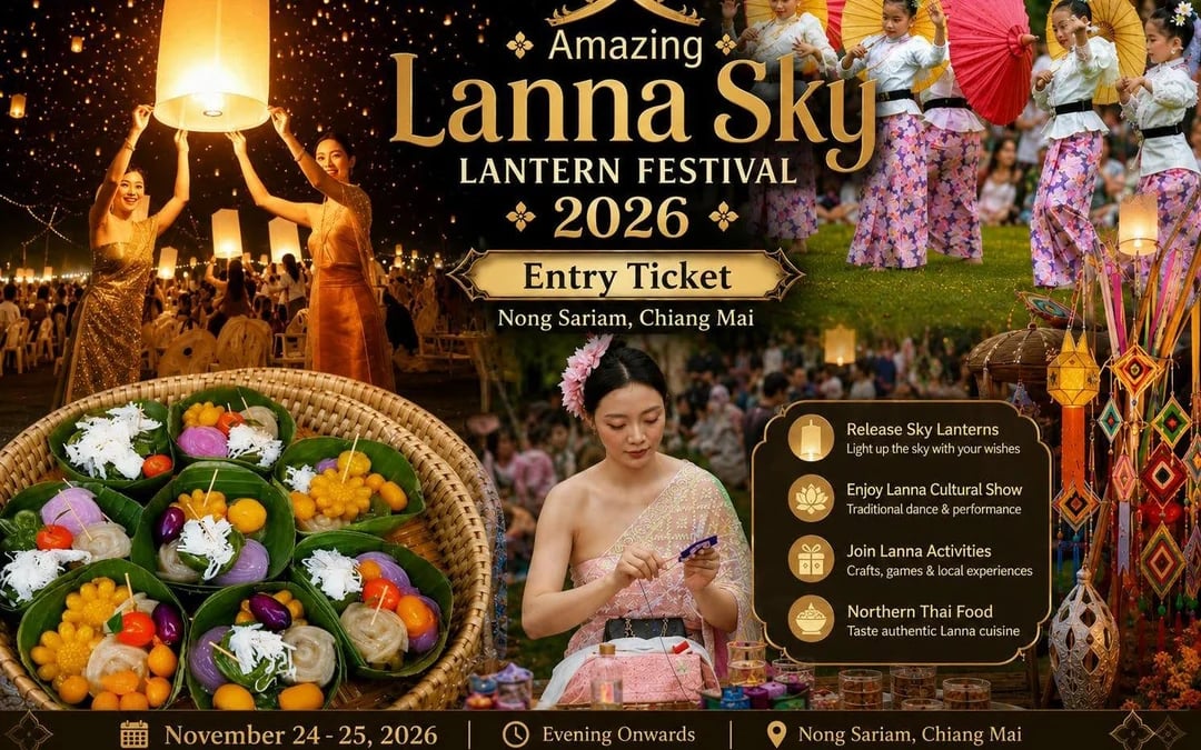 Lanna Sky Lantern Festival 2026 Entry Ticket at Nong Sariam, Chiang Mai Image 1