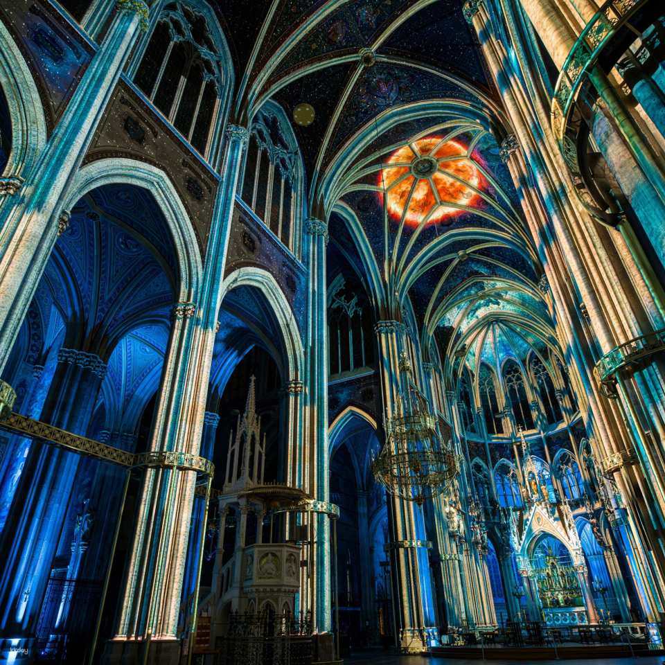 Light of Creation Immersive Light Show at Votive Church Vienna