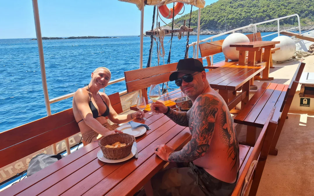 Lunch on Board in Front of Dubrovnik City Walls Image 1