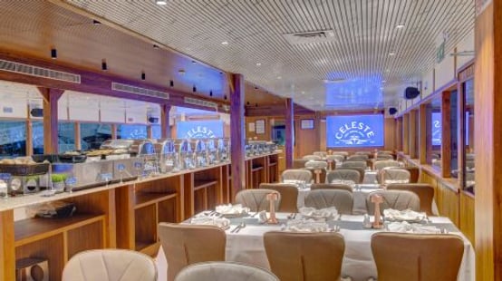 Luxury Dinner Cruise Dubai Marina - Celeste Admission Ticket+International Buffer Dinner (Veg & Non Veg Dishes) (Adult)