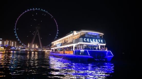 Luxury Dinner Cruise Dubai Marina - Celeste Admission Ticket+International Buffer Dinner (Veg & Non Veg Dishes) (Adult)