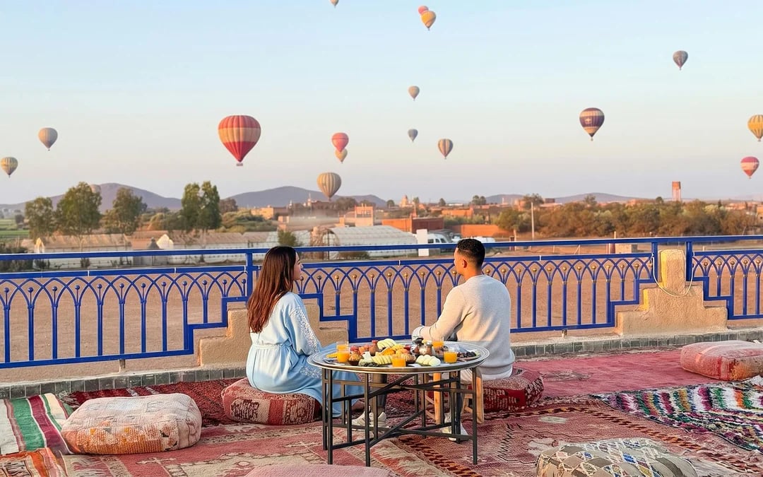 Marrakech Sunrise Hot Air Balloon Flight with Luxury Rooftop Breakfast Image 7