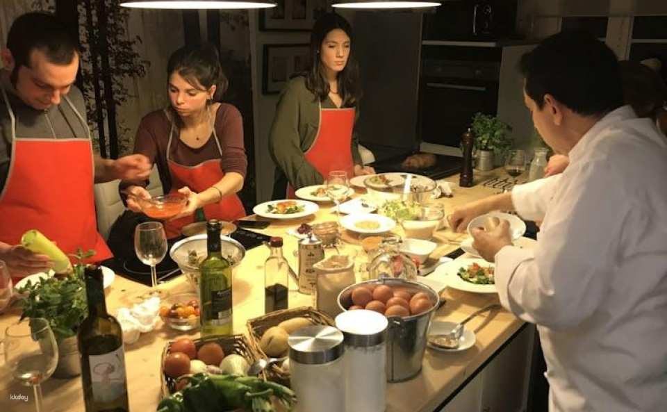 Mediterranean cooking class, tapas sampling and dinner