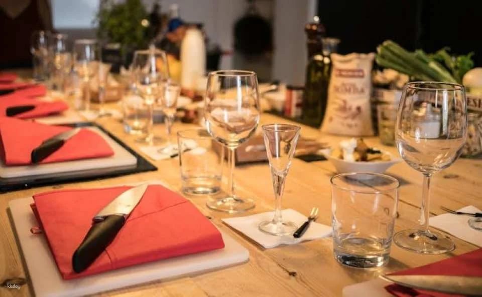 Mediterranean cooking class, tapas sampling and dinner