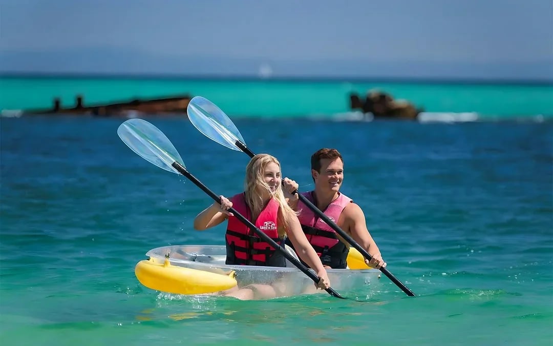 Moreton Island: Tangalooma Wrecks Snorkel, Clear Kayak, & 4WD Desert Tour with Lunch Image 2